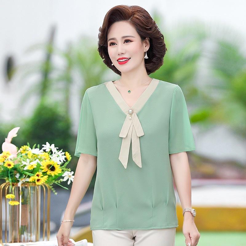 Áo trung niên cao cấp cho quý cô (thời trang trung niên Lolita xinh) GD19-0521