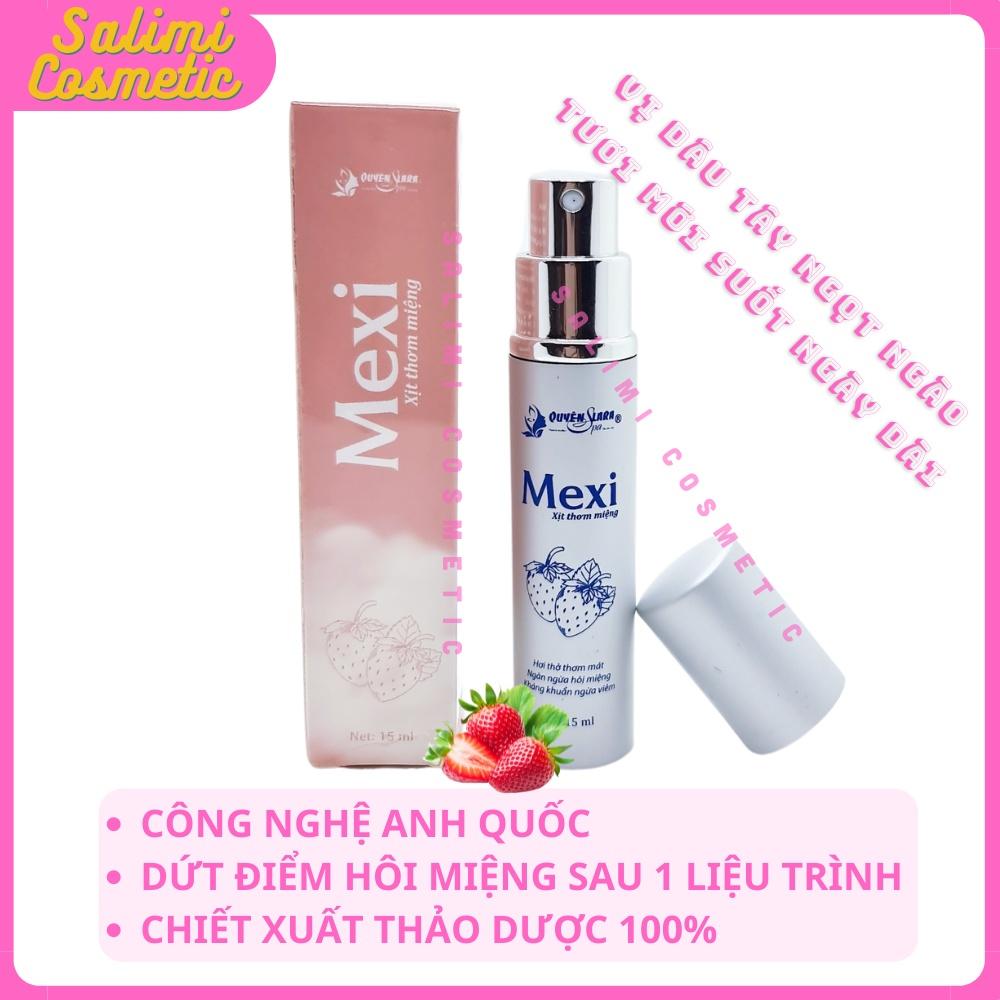 COMBO 2 Lọ Xịt Thơm Miệng MEXI Vị Dâu Tây Quyên Lara 15ml, Giúp Hơi Thở Thơm Mát, Ngừa Viêm Lợi