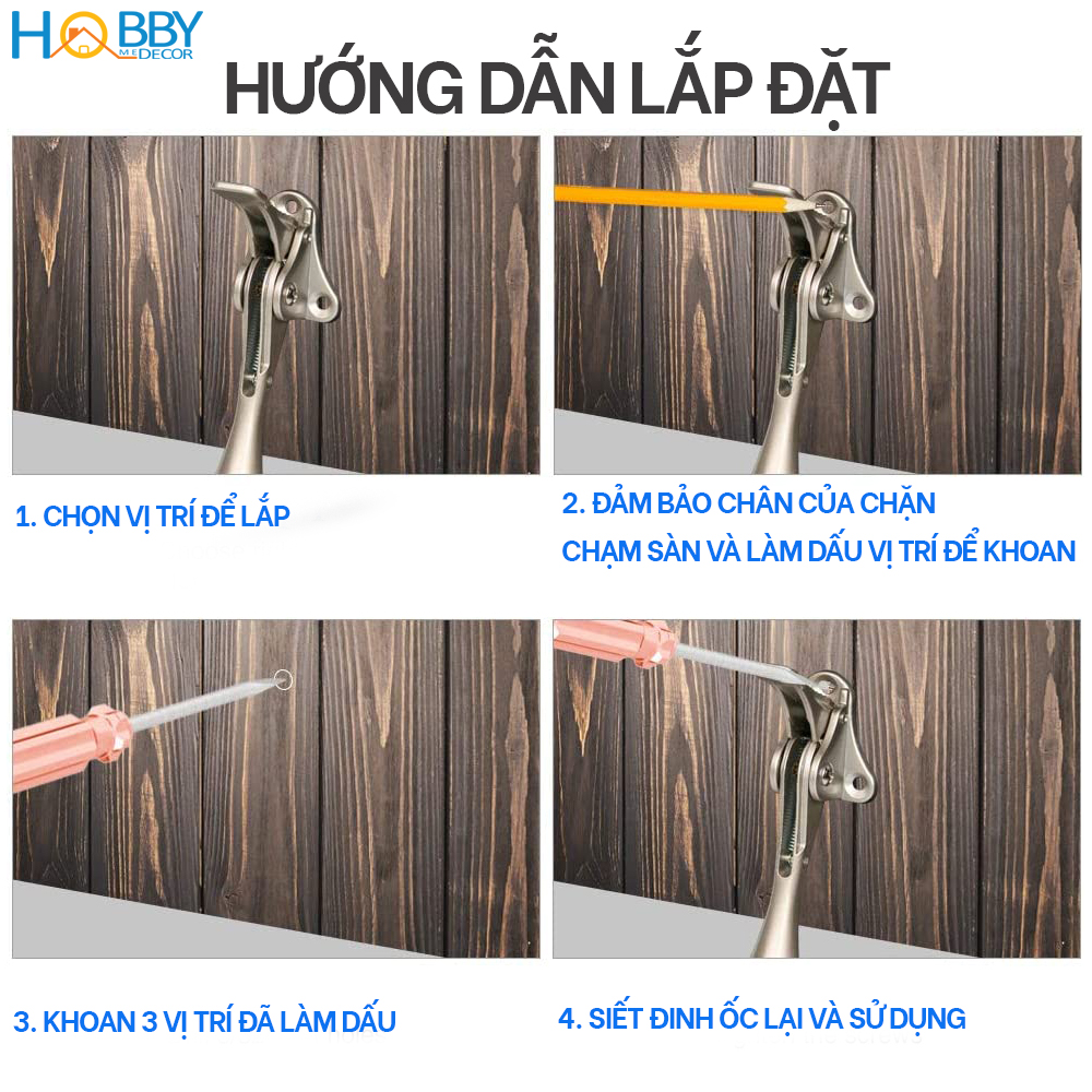 Chặn cửa chân móng ngựa có lẫy gạt HOBBY Home Decor CMG1 chống va đập cửa ở bất kì vị trí nào tiện dụng