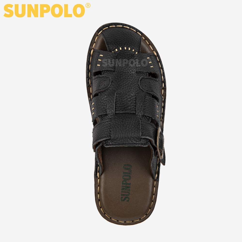 Dép Nam, Dép Bít Mũi Nam Da Bò SUNPOLO SUA011