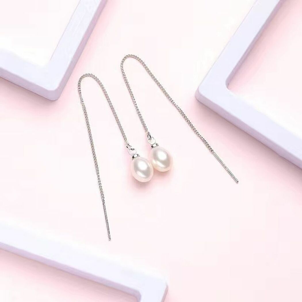Bông Tai Ngọc Trai Nước Ngọt Thiên Nhiên Cao Cấp - Dáng Dài Quyến Rũ - Trang Sức Cô Tấm - ELLIS PEARL - CTJ3809