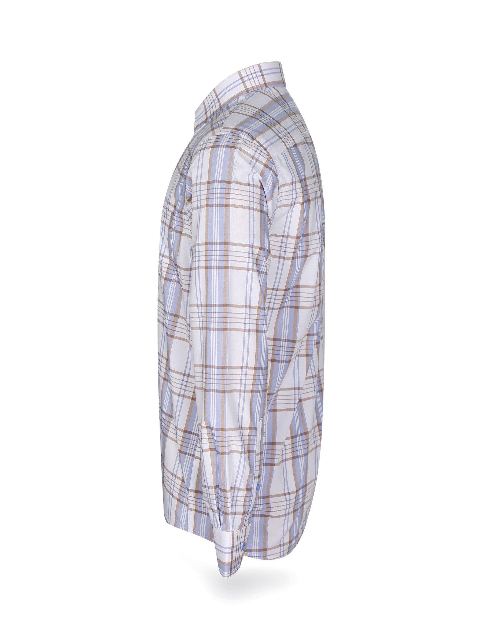 Áo sơ mi nam KHATOCO dài tay kẻ caro A1MD468T1-CNCR256-2412-D