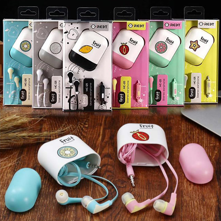 Tai nghe nhét tai Fruit Reet MC125 có hộp SIÊU Cute -Hàng chính hãng