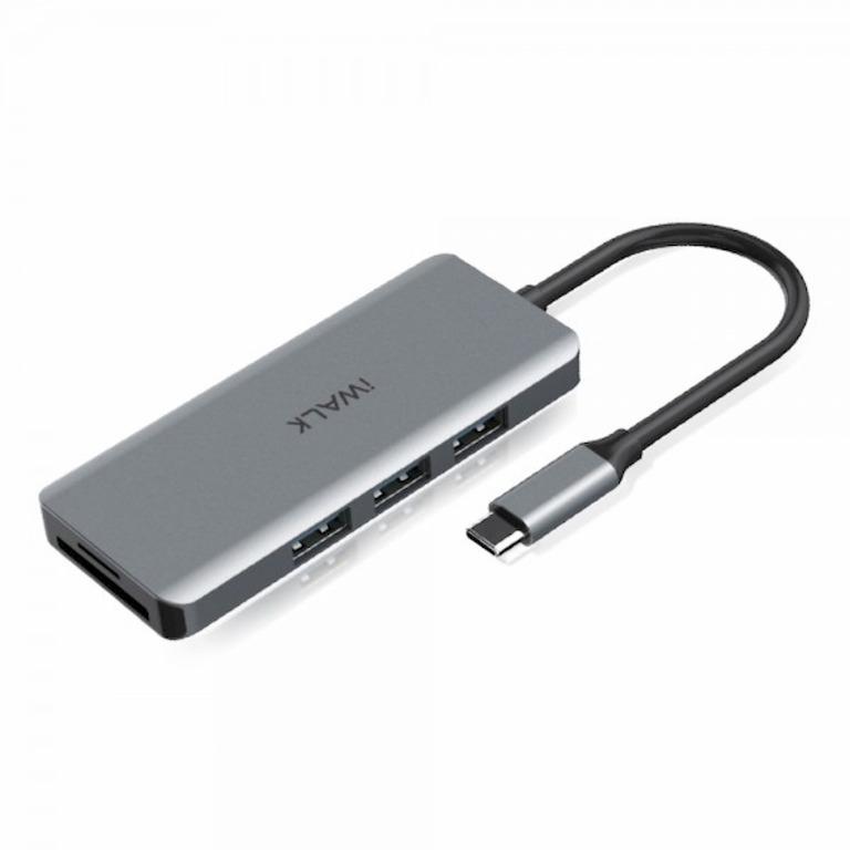 Thiết bị mở rộng USB type-C sang HDMI- iWALK ADH003 All-in-One - Với 1 cổng HDMI 4K, 3 USB-A 3.0, 1 SD, 1 Mirco SD/TF và 1 Type-C PD 3.0 - Dành cho MacBook Pro, iPad Pro, hoặc thiết bị cổng Type-C-Hàng chính hãng