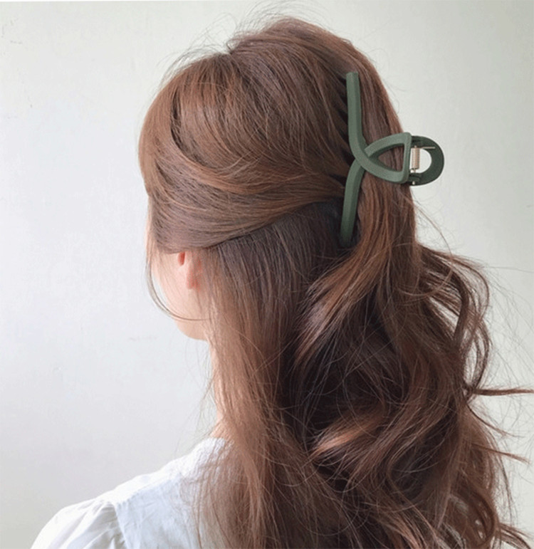 Kẹp tóc, cặp tóc nữ càng cua hàn quốc nhẹ nhàng KT18 - Nâu Trong