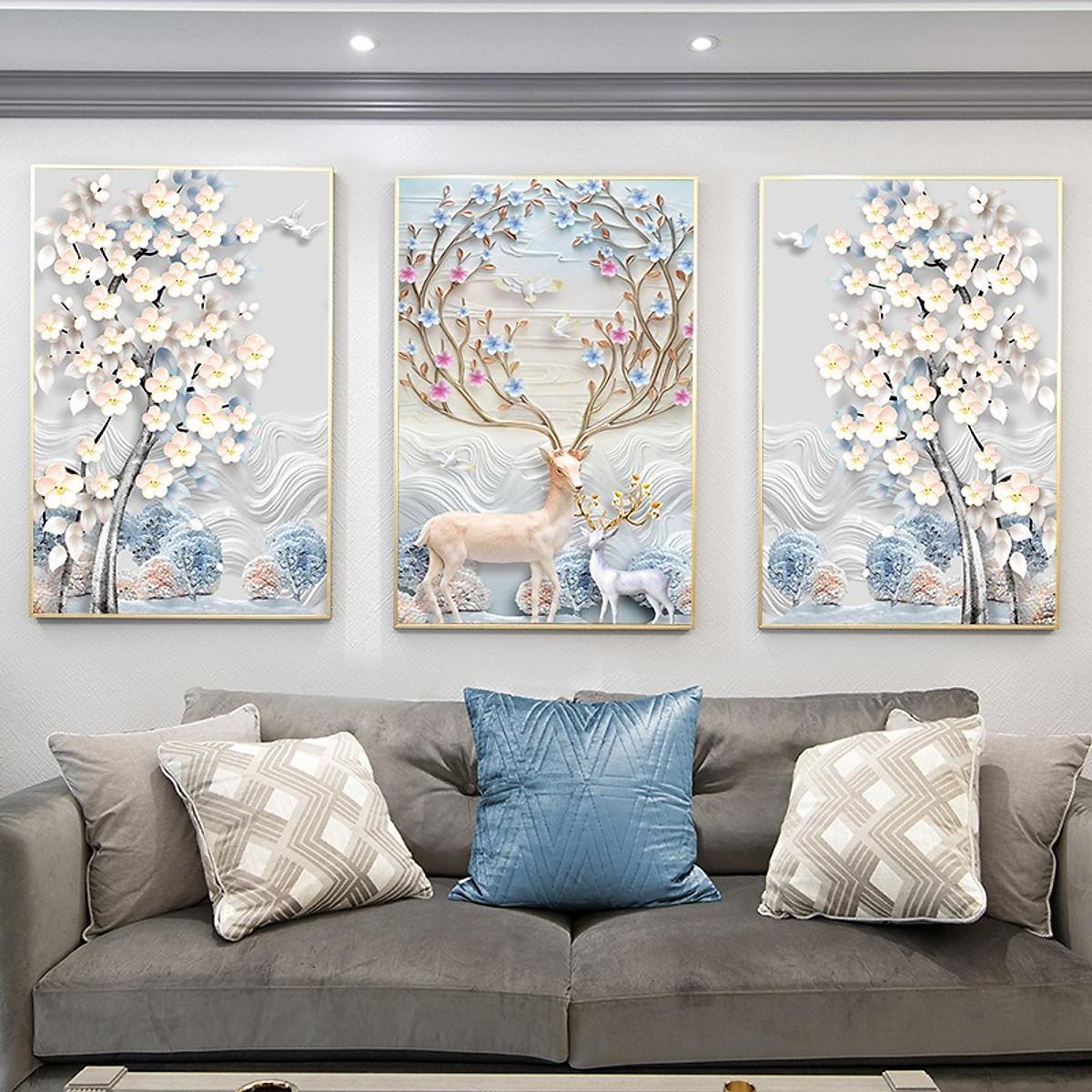Tranh Canvas Treo Tường Hiện Đại _ Tranh Đôi Trừu Tượng