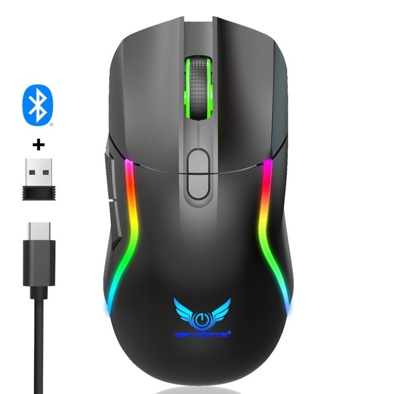 Chuột Led Không Dây Pin sạc T28 Cổng sạc TypeC chống mỏi cổ tay cho máy tính laptop hàng nhập khẩu