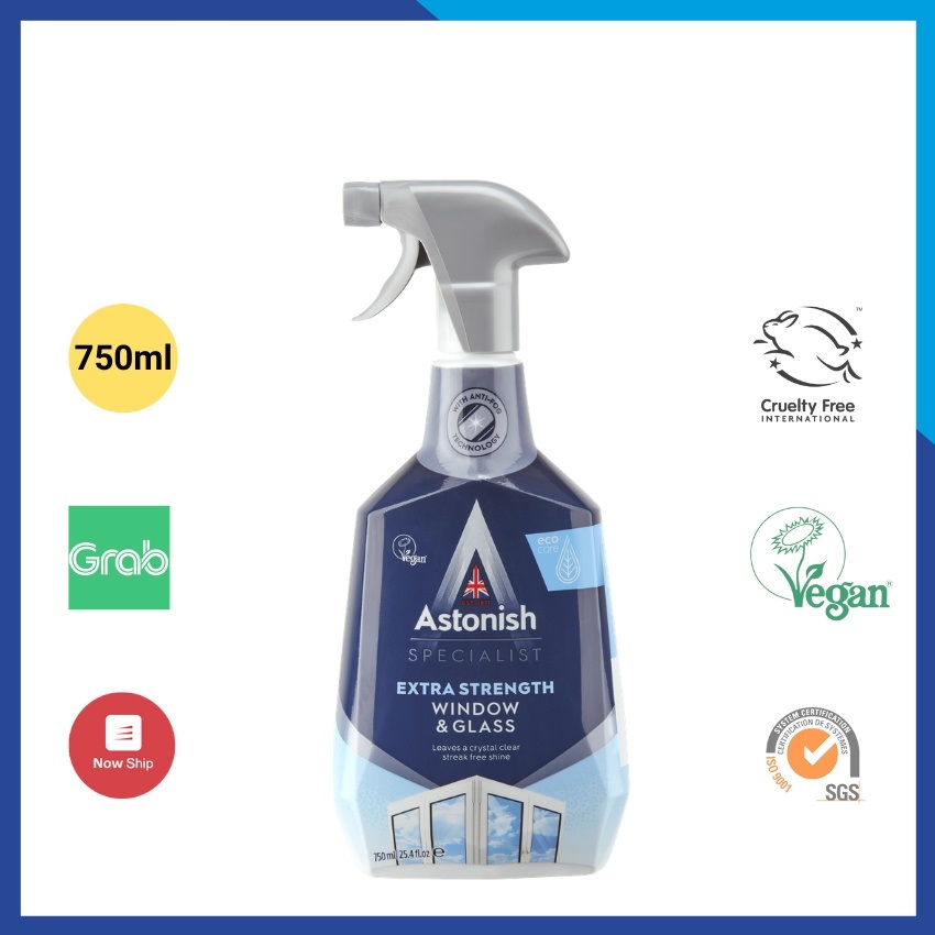 Nước lau kính ASTONISH 750ml nước xịt kính tẩy vết ố lâu ngày trên kính cửa sổ nhà tắm C6950