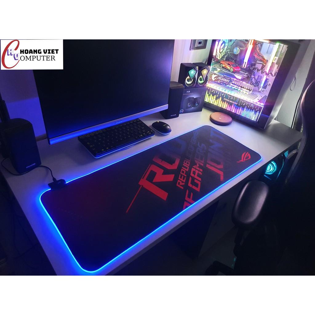 Lót chuột cỡ lớn LED RGB , padchuột size lớn 800x300x4mm, mẫu ROG Gaming - SIÊU BỀN, SIÊU RẺ, SIÊU ĐẸP