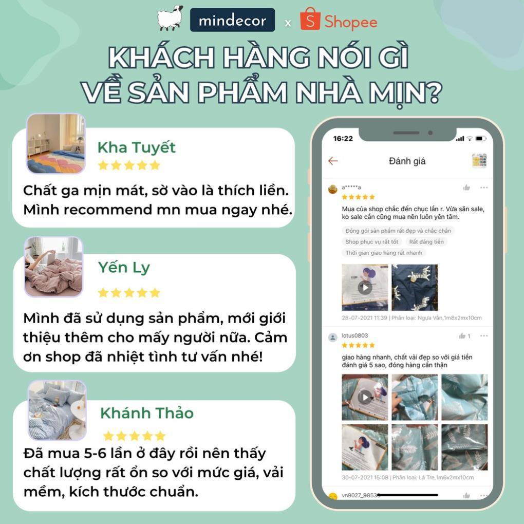 Bộ chăn ga gối dễ thương chất đũi mềm mại