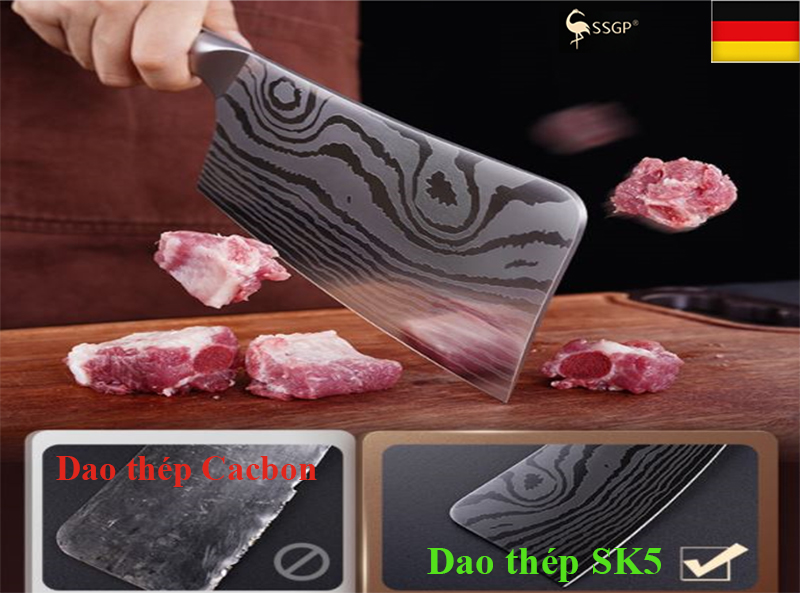 Dao chặt nhà bếp - Công nghệ Đức- thép hợp kim 5Cr15Mov