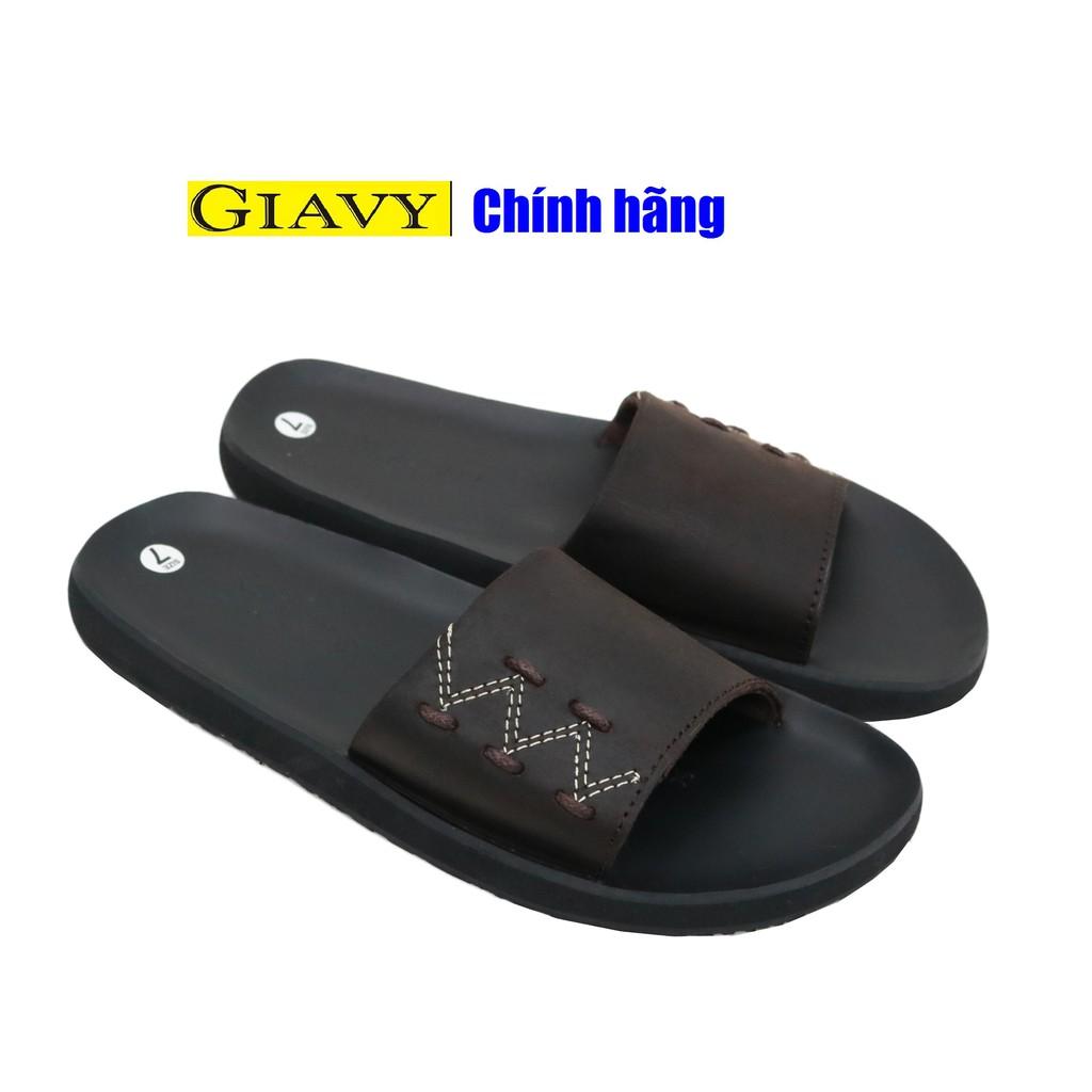 Dép nữ Giavy quai da bảng ngang TK456