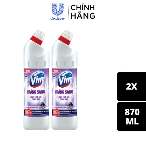 Combo 2 Chai Nước Tẩy Bồn Cầu Vim Trắng Sáng Hương Oải Hương 870 ML