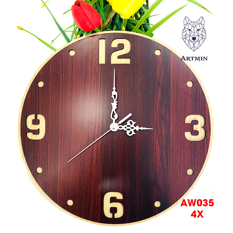 AW035 - Đồng Hồ Gỗ Decor Nhà Xinh Xắn – Đồng Hồ Treo Tường Trang Trí