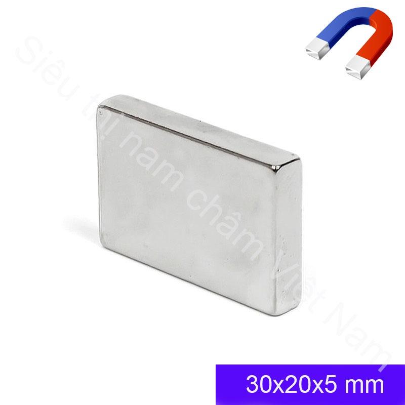 Nam châm siêu cường kích thước 30x20x5mm, nam châm vĩnh cửu lực hút mạnh