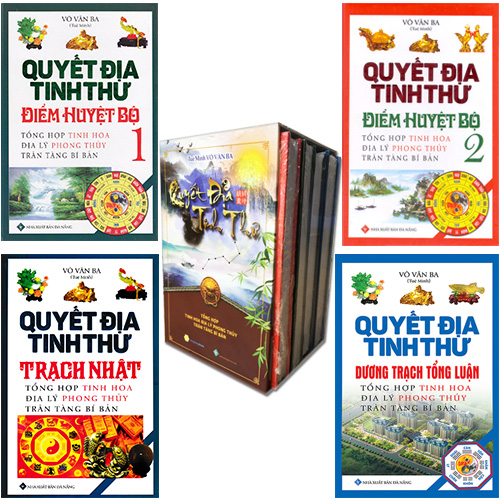 Boxset Quyết Địa Tinh Thư ( Bộ 4 Cuốn ) : Quyết Địa Tinh Thư Điểm Huyệt Bộ Tập 1 Và Tập 2 + Quyết Địa Tinh Thư - Trạch Nhật + Quyết Địa Tinh Thư - Dương Trạch Tổng Luận