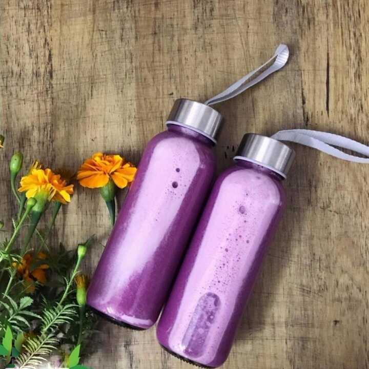 Chai đựng nước thủy tinh 300ml - Nắp Thiếc vặn có dây treo - bình thuỷ tinh đựng trà sữa, nước ép, café, sinh tố, sữa tươi