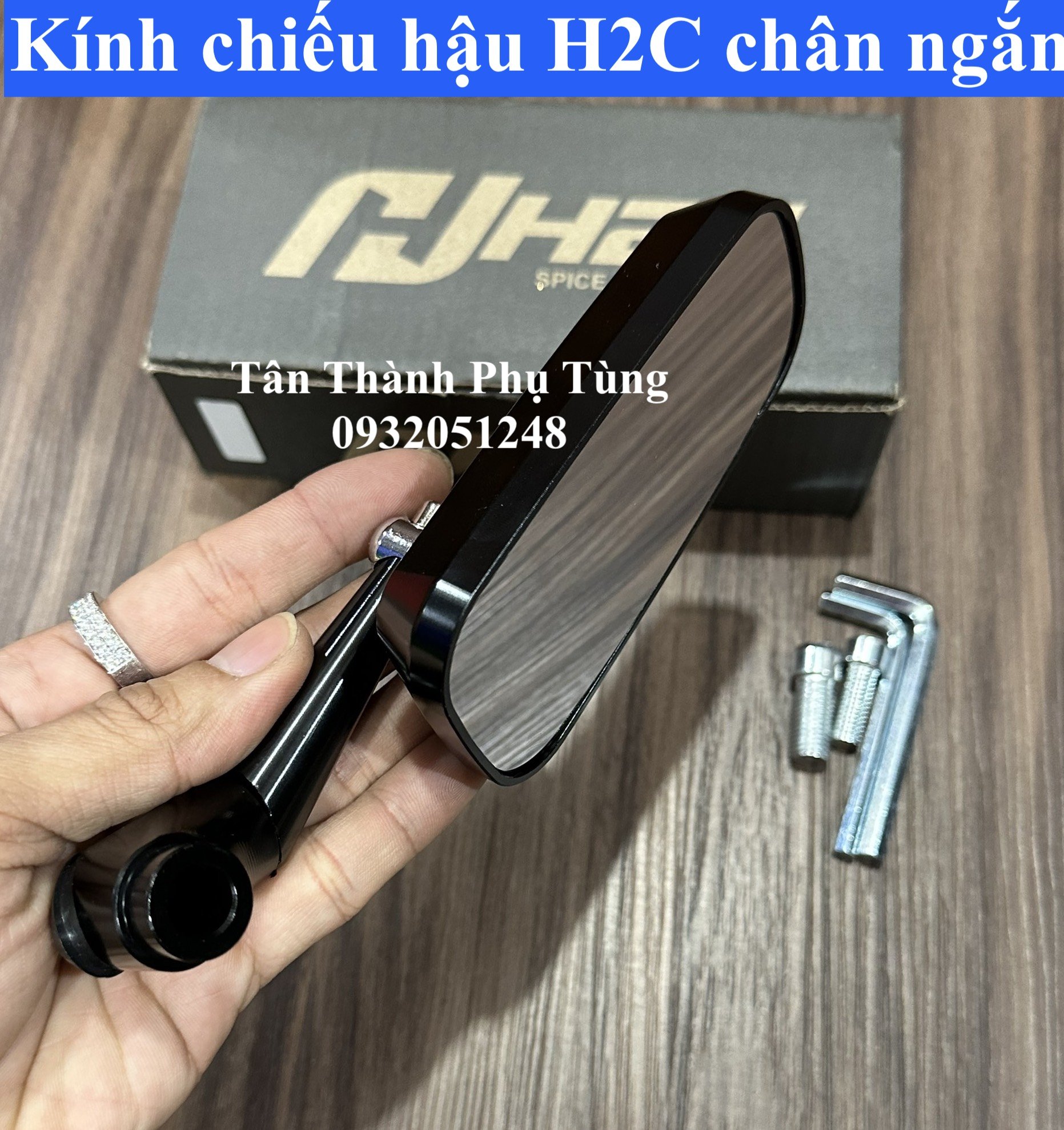 Kiếu chiếu hậu H2C chân ngắn ( hàng 1:1) dành cho xe máy