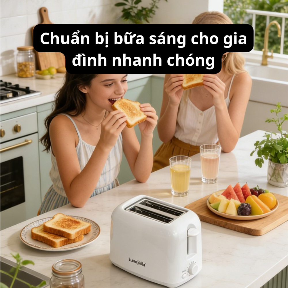 Máy nướng bánh mì sandwich Lumabella  LB-58042 công suất cao 700W, 6 nấc nảy tự động làm bữa sáng tiện lợi - DELIYA HÀNG CHÍNH HÃNG