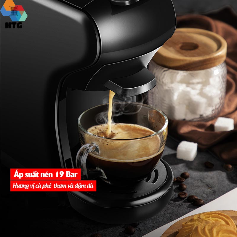 Máy pha cà phê viên nén Stelang ST504 3 trong 1, dùng được cà phê bột và Dolce Gusto, Nespresso, áp suất 19 bar hàng chính hãng