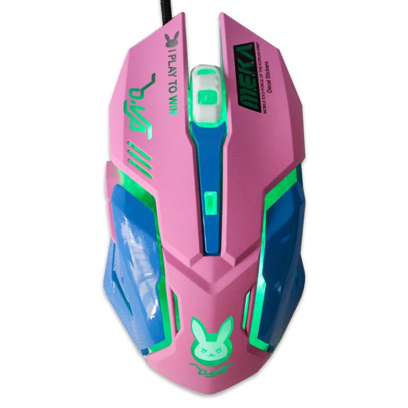 USB Chuột Chơi Game Có Dây Hồng Máy Tính Chuyên Nghiệp Thể Thao Điện Tử Chuột 2400 DPI Nhiều Màu Sắc Backlit Silent Chuột Lol Dữ Liệu laptop