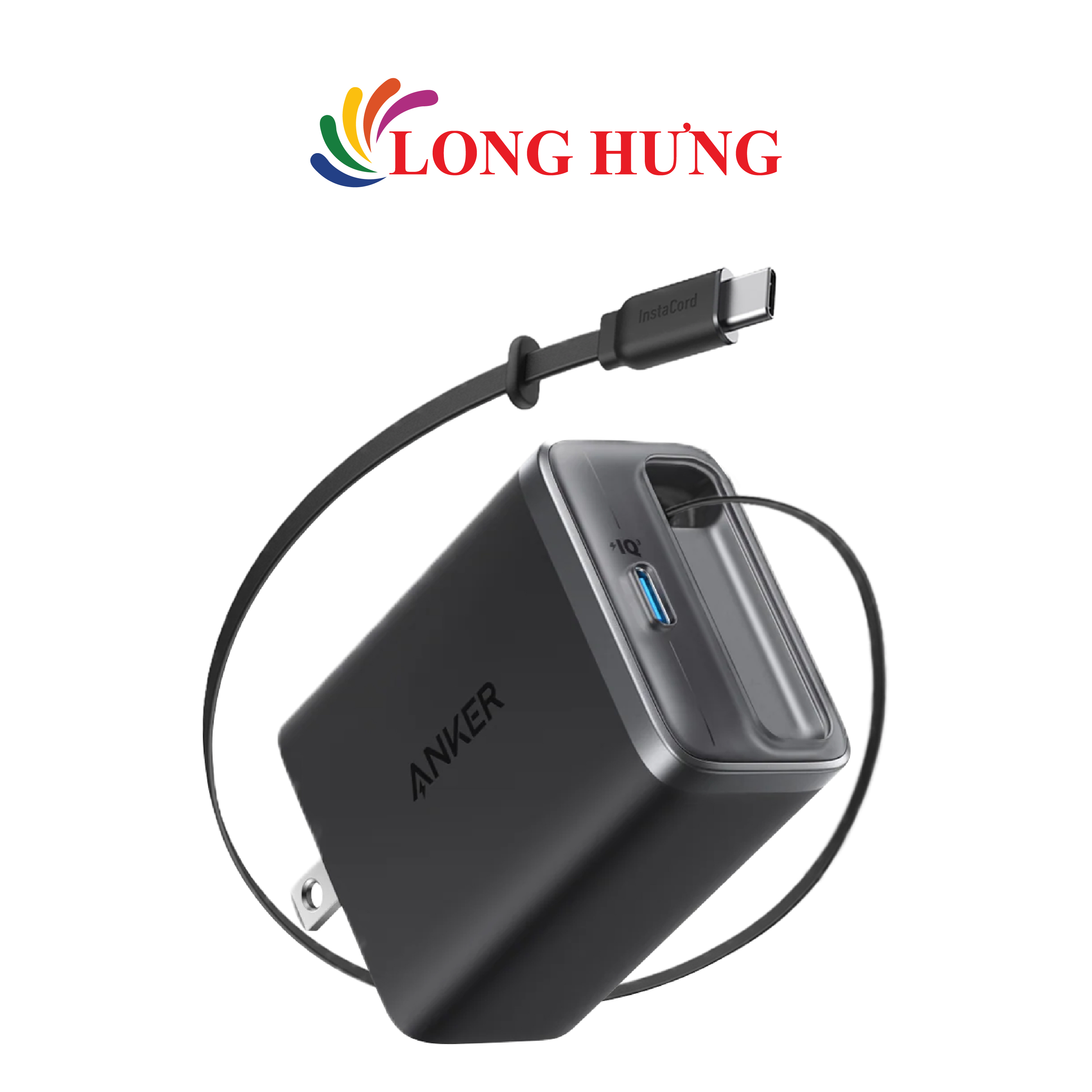 Cốc sạc Anker Nano 1C Built-in USB-C Cable Fast Charger 35W A2658 - Hàng chính hãng