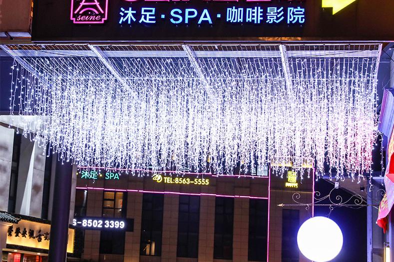 Đèn nháy thả rèm trang trí 8 chế độ DL456 Ngang 4,5 mét 19 dây thả xuống 40,50,60 cm - Có đầu nối - Có video