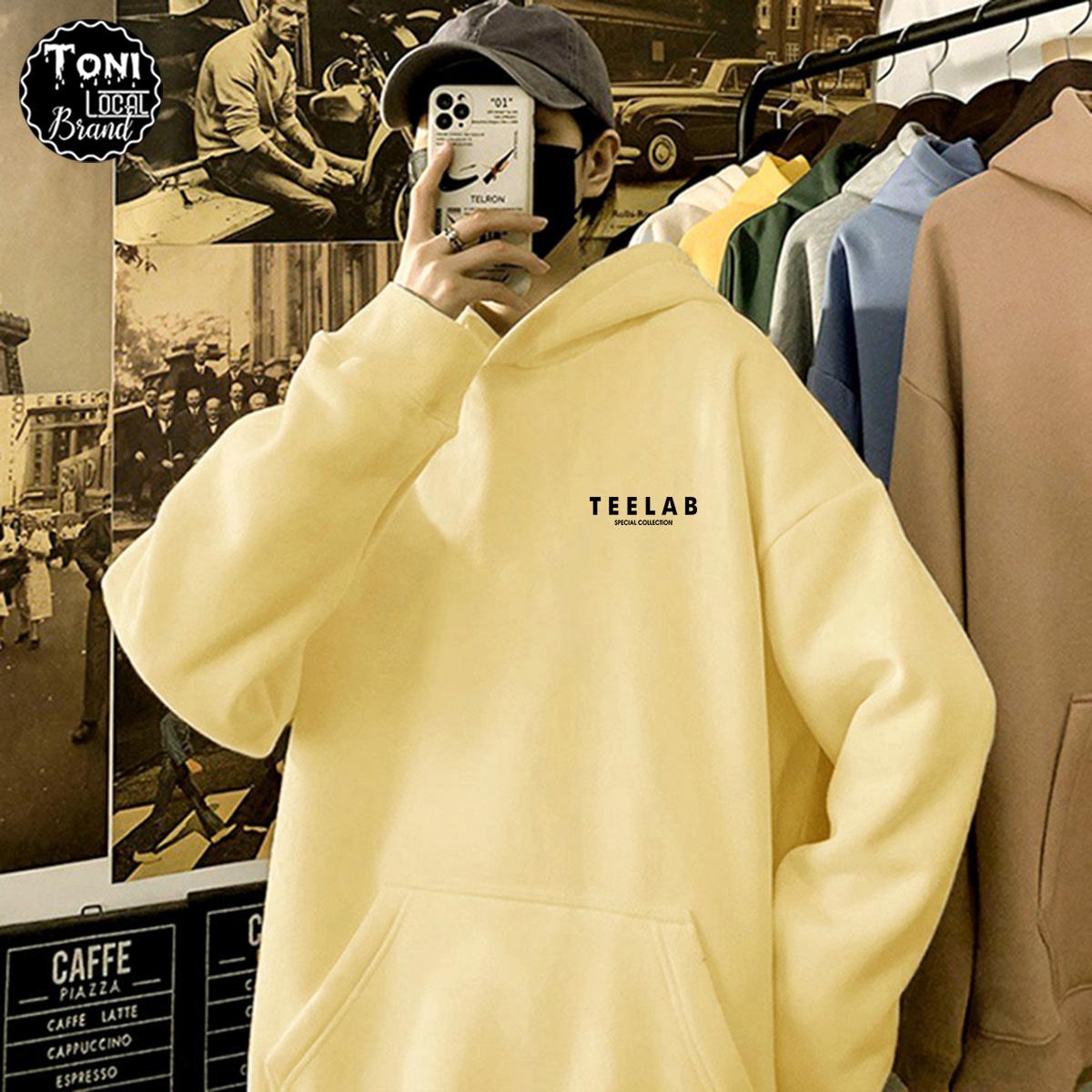 Áo Hoodie Local Brand TEELAB nỉ bông dày form rộng Unisex Full Box (HD2100L - Kèm Video Ảnh Thật)