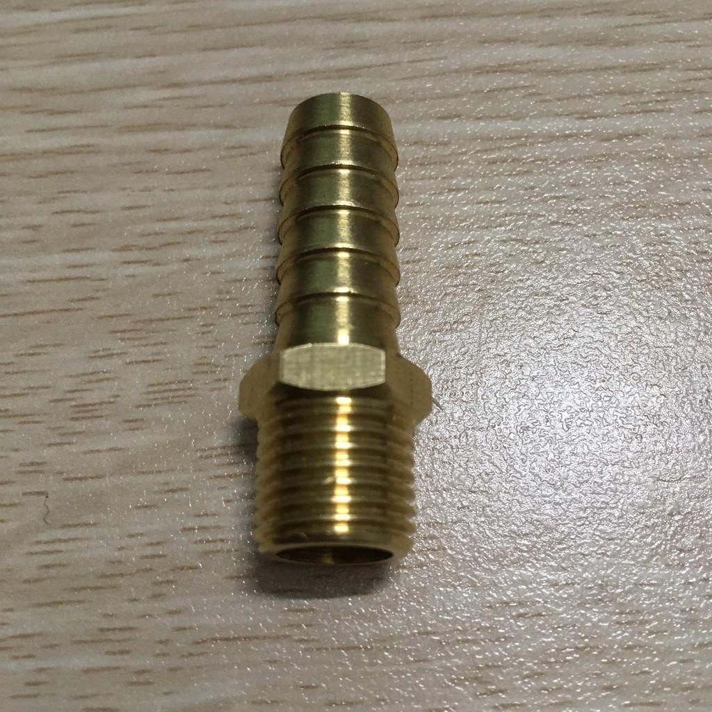 Đuôi Chuột Nối Ống Gas (Đầu Nối Thu Ông Gas) Dùng Lắp Đường Ống Gas Công Nghiệp - Ren Ngoài 13mm, Ren Trong 10mm