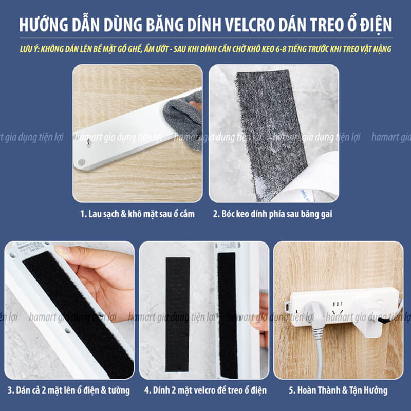50CM Băng Dính Gai Velcro Keo 3M Hamart Móc Khoá Nhám Dán Cố Định Rèm Thảm Nệm Ô Tô Treo Đồ Đa Năng