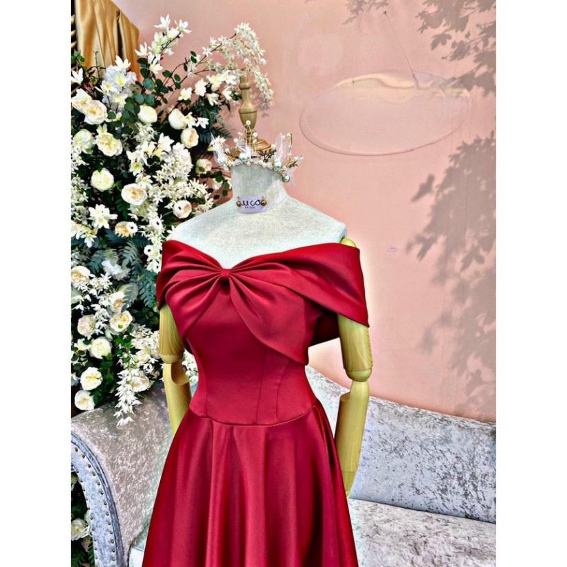 Đầm maxi mặc cưới đi bàn ivy fashion bẹt vai xoè - size M/L -MS418V đi biển dự tiệc dạo phố bigsize gợi cảm sexy