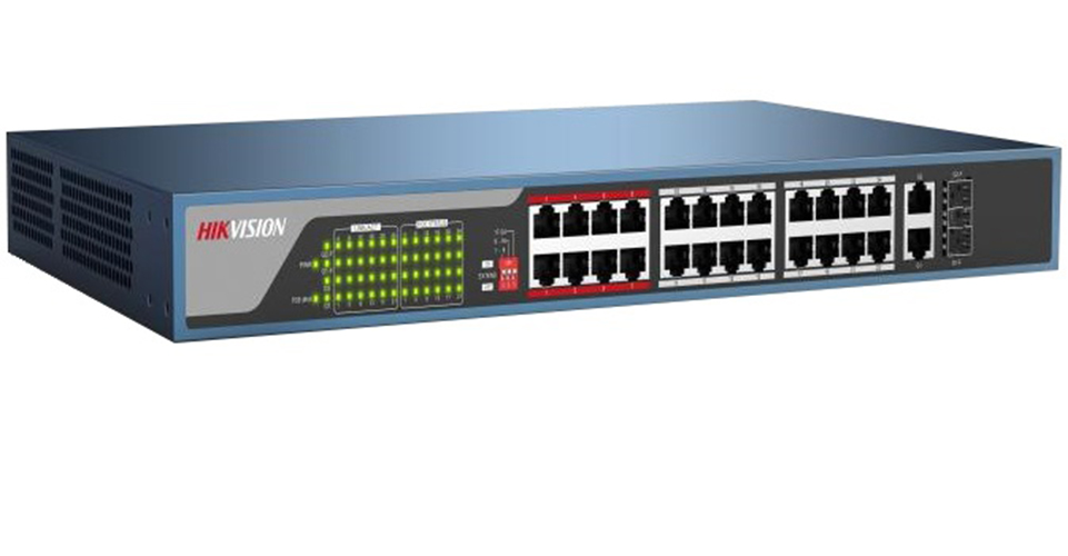 24-Port 10/100Mbps PoE Switch DS-3E0326P-E(C)-hàng chính hãng