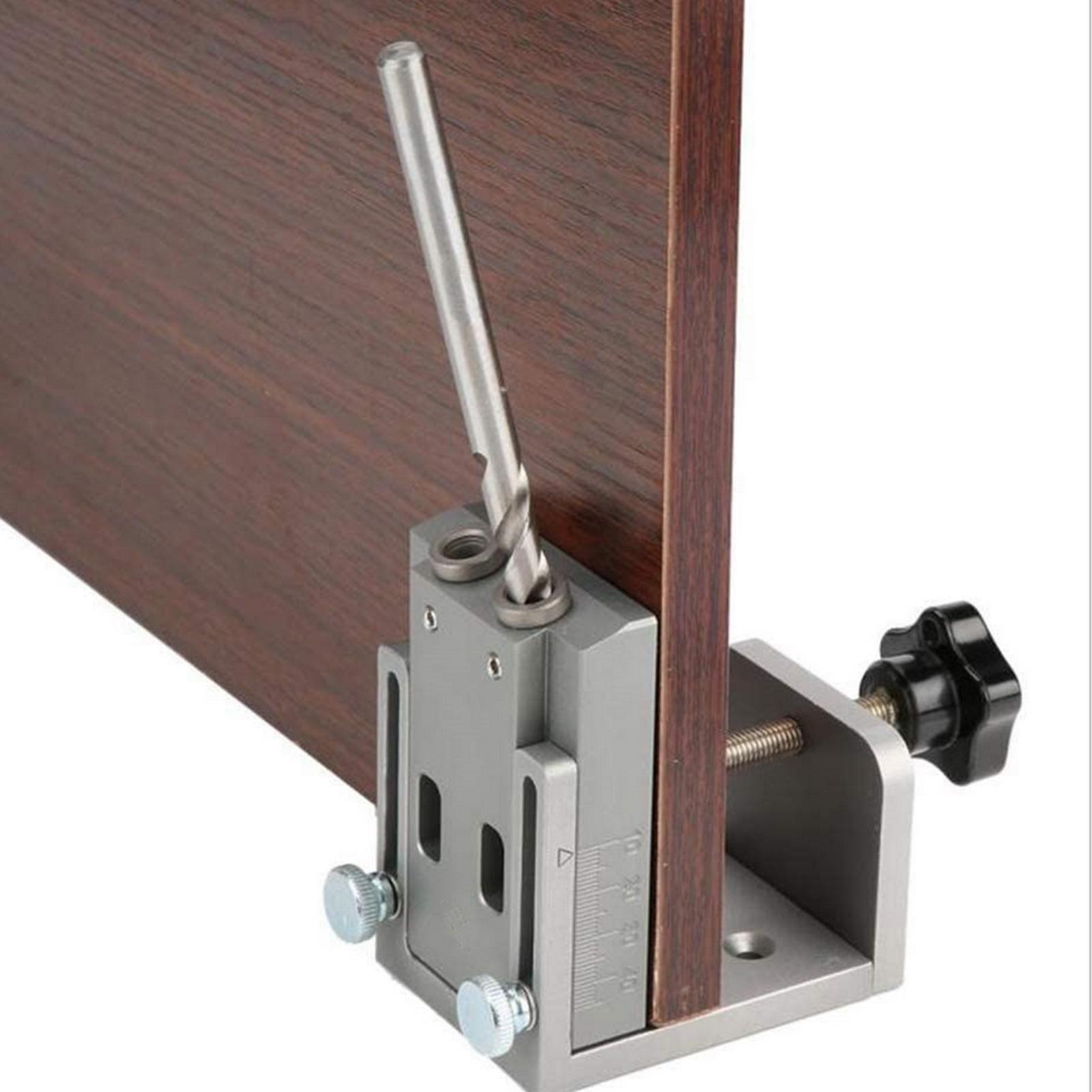 Woodworking Pocket Hole Locator Jig Kit Wood Doweling Hole Puncher with 9mm Step Drill Angle Drill Guide Tools