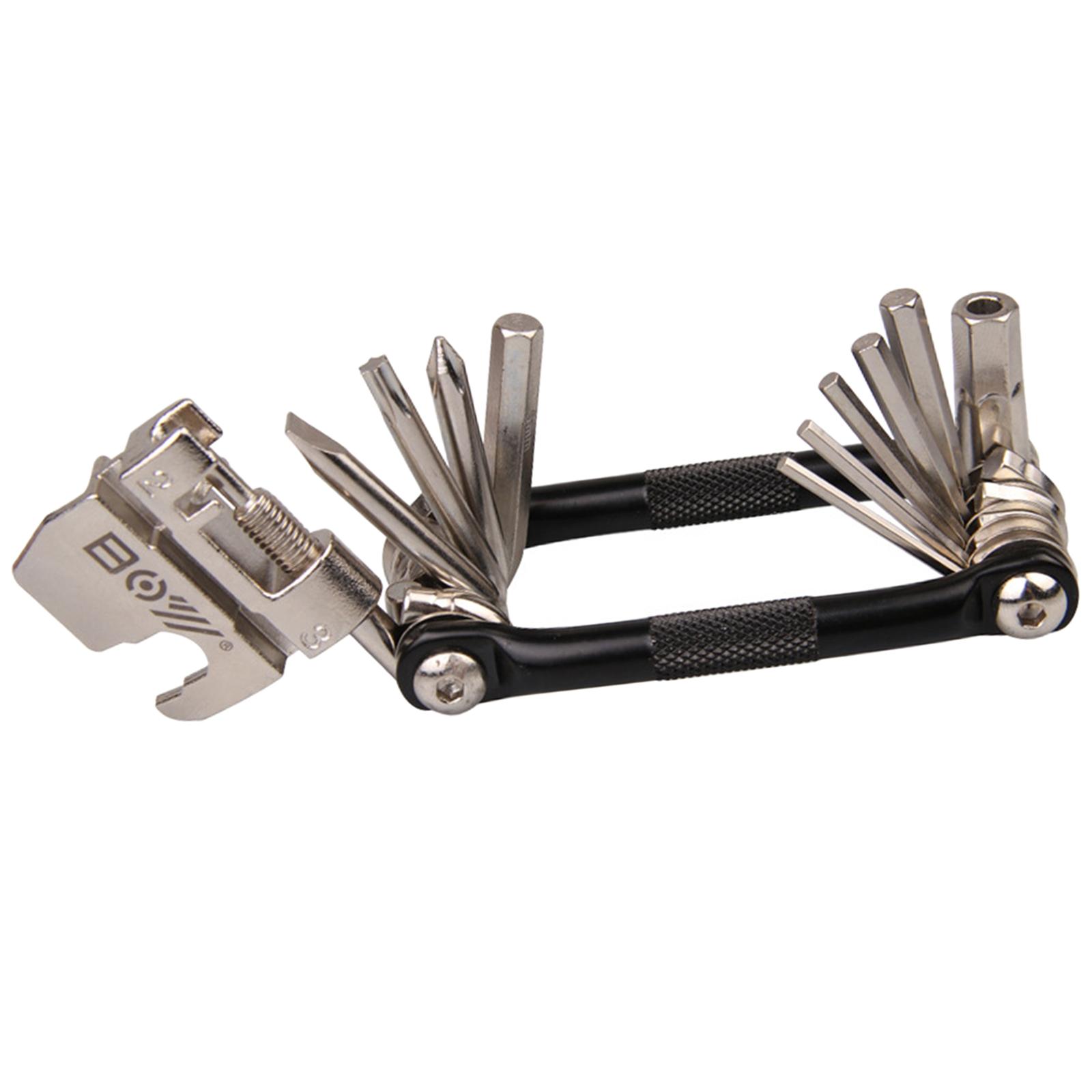 17 in 1 Multi Socket Wrench Screwdriver Multi-Function Bike Bicycle Cycling Mechanic Repair Tool for Mountain Road Bicycle Accessories
