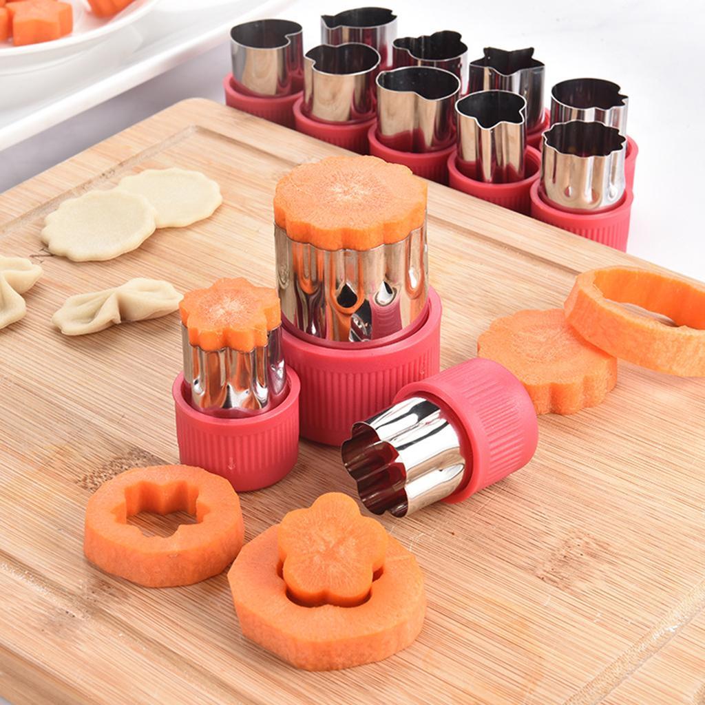 12 Pieces Biscuits Cutters Vegetable Cutter Shapes Set Baking Purple