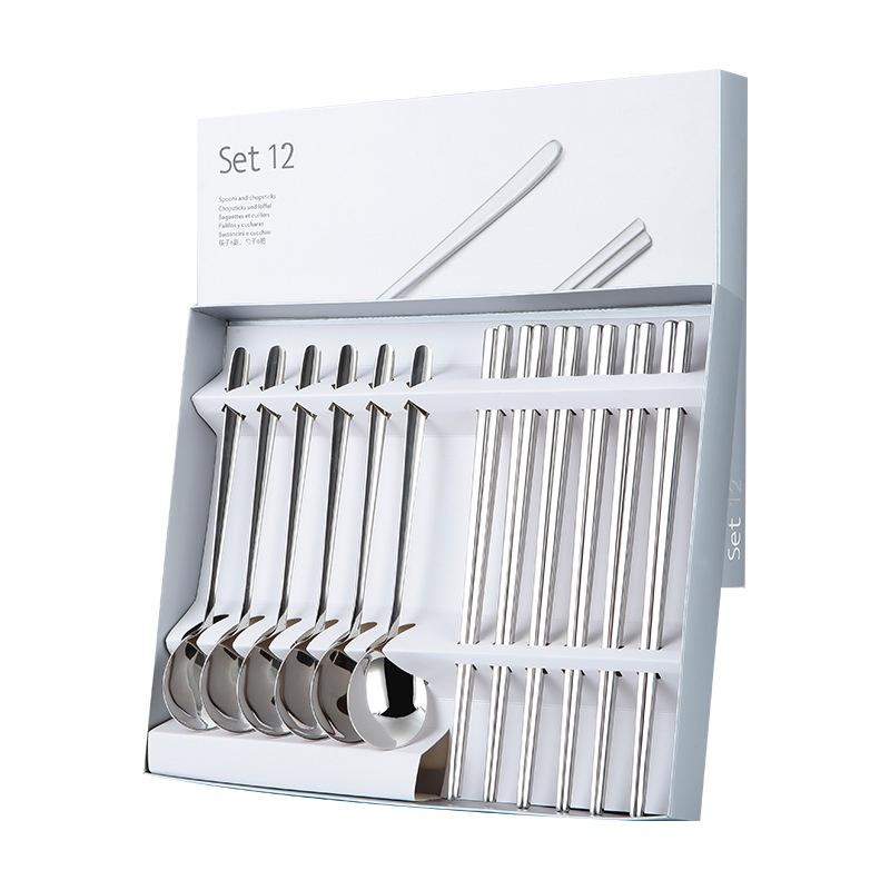 BỘ 6 ĐŨA 6 MUỖNG INOX KHÁNG KHUẨN 304 CAO CẤP KÈM HỘP ĐỰNG SANG TRỌNG