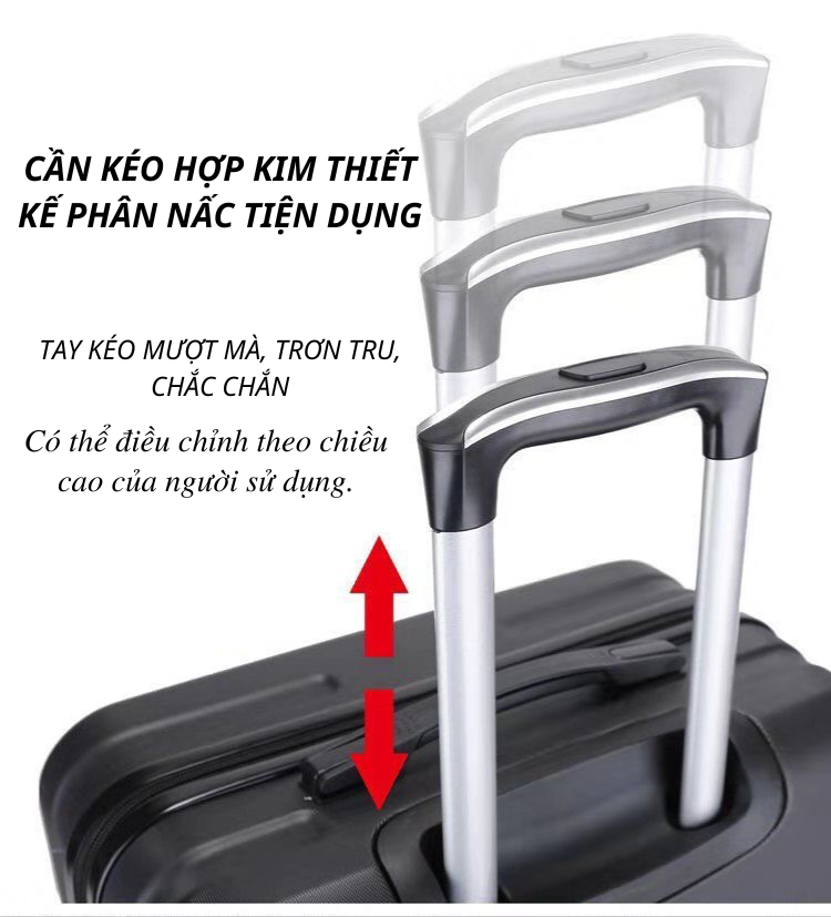 Vali Du Lịch Tay Kéo In Hình Mèo CAT Dễ Thương Chất Liệu Nhựa Nhám PC+ABS Dày Dặn Hàng Sẵn Kho Đủ Size 20/22/24/26 inch