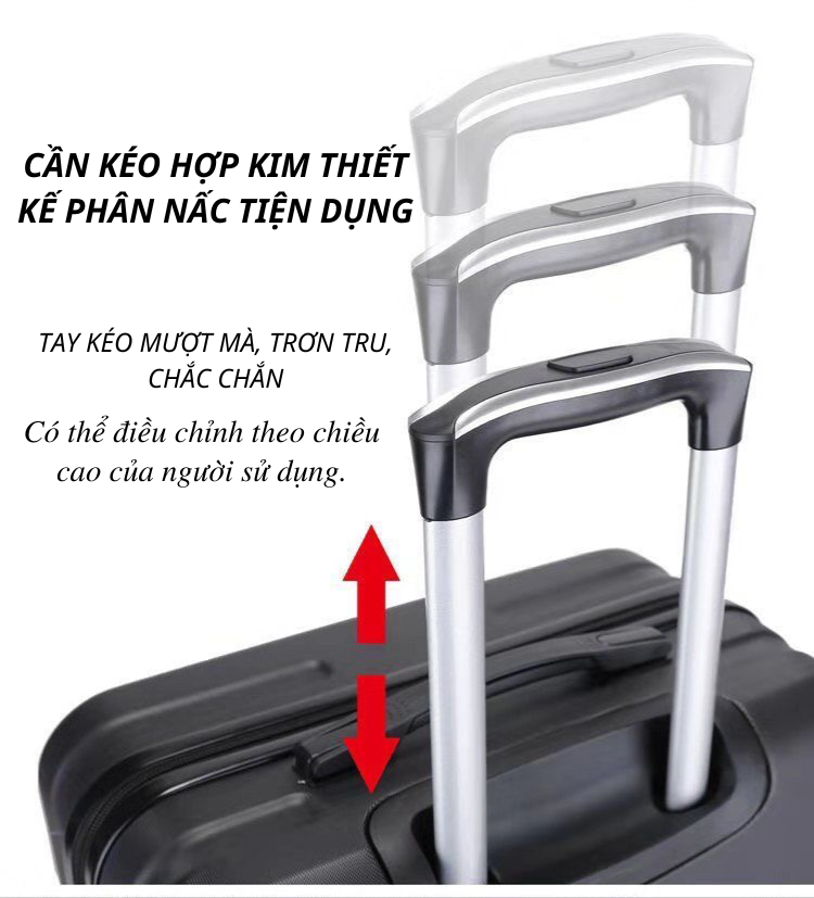 Vali Du Lịch Tay Kéo In Hình CAT Dễ Thương Chất Liệu Nhựa Nhám PC+ABS Dày Dặn 4 Bánh Xe Xoay 360 Độ Hàng Sẵn Kho Đủ Size 20/22/24/26 inch