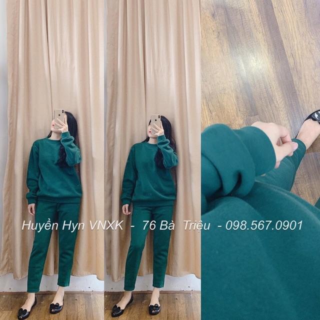 BỘ NỈ CHẤT SIÊU ĐẸP XANH/ Vàng/hồng/đen