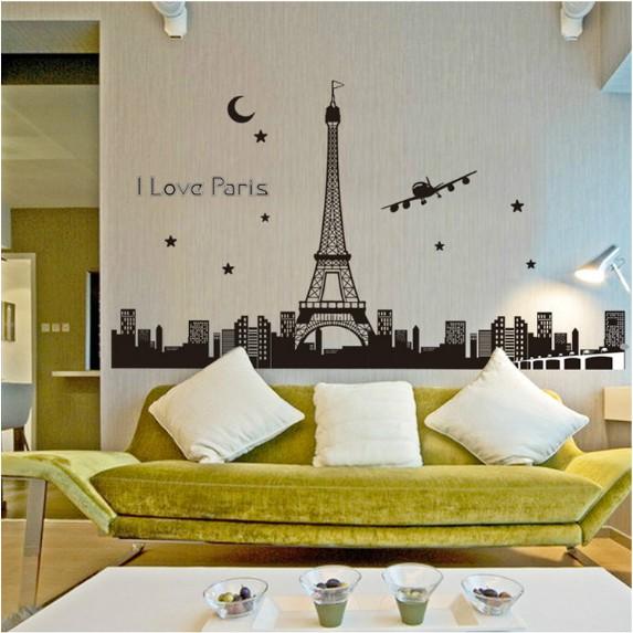 Decal trang trí tường - I LOVE PARIS - DẠ QUANG