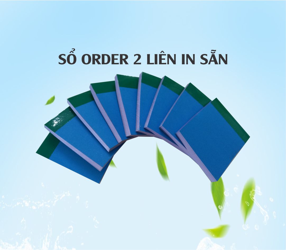 Combo 100 cuốn order 2 liên 6x8 in sẵn, tiện lợi dể sử dụng, không phải dùng giấy than để kê khi viết