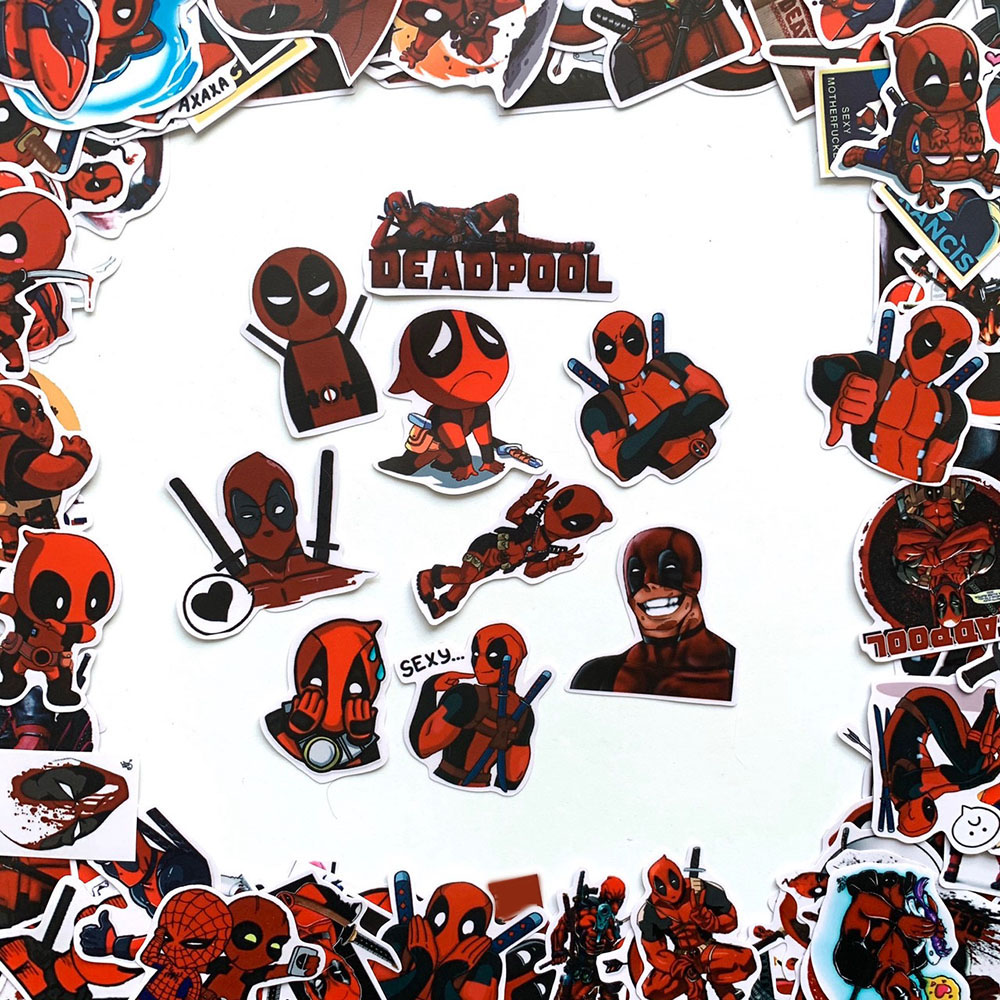 Bộ 20 Sticker Deadpool Màu Đỏ Đen (2020) Hình Dán Chủ Đề Phản Anh Hùng Siêu Bựa Hài Hước Vui Vẻ Chống Nước Decal Chất Lượng Cao Trang Trí Va Ly Du Lịch Xe Đạp Xe Máy Xe Điện Motor Laptop Nón Bảo Hiểm Máy Tính Học Sinh Tủ Quần Áo Nắp Lưng Điện Thoại