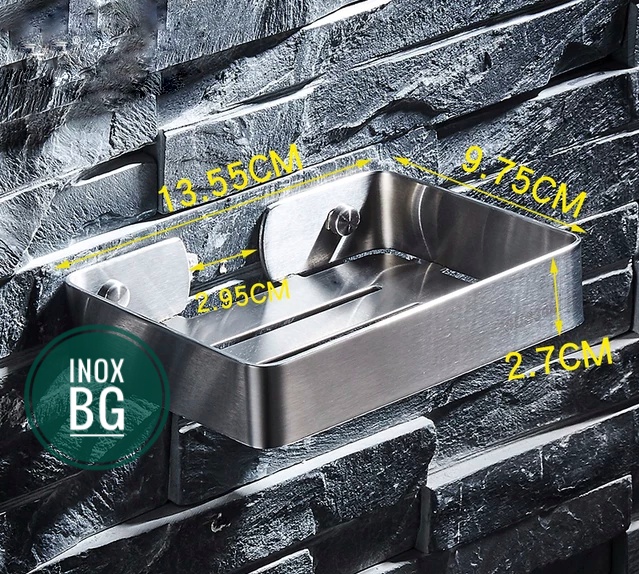 Khay đựng xà phòng, xà bông Inox 304 loại 13cm