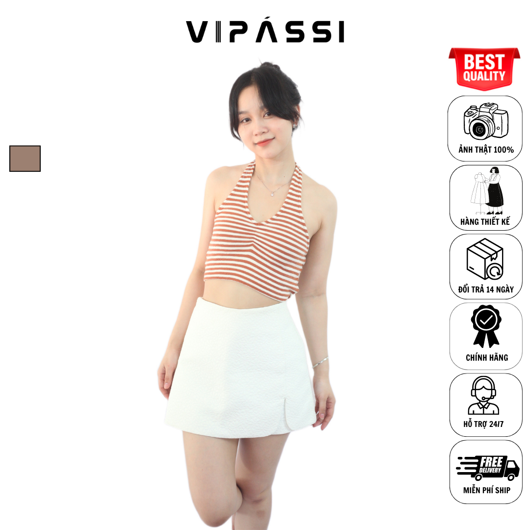 VIPÁSSI Áo Thun Croptop Dây Hở Lưng Ngang Eo
