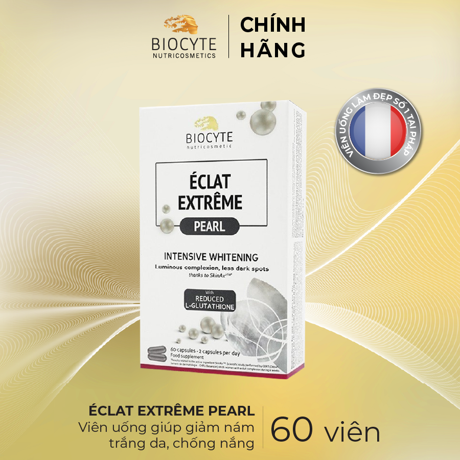 B01C Viên Uống Giúp Giảm Nám, Trắng Da, Chống Nắng - Éclat Extrême Pearl - Biocyte - Hộp 60 viên