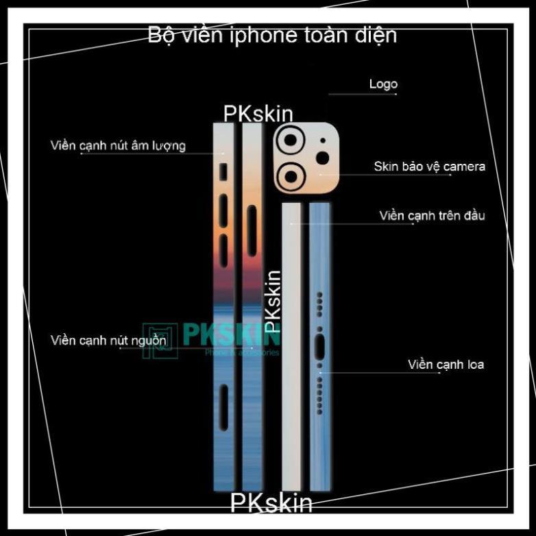 Miếng dán skin viền in hình cho iPhone 13, 13 pro, 13 pro max, 13 mini, x, xs theo yêu cầu