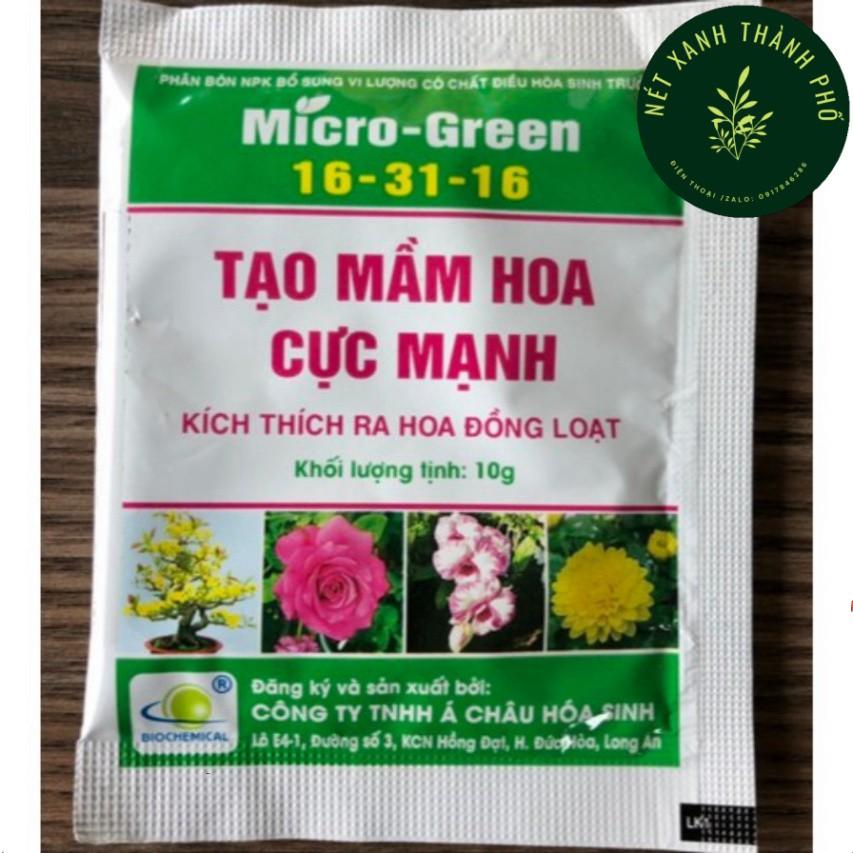 Phân Bón NPK Micro-Green Tạo Mầm Hoa Cực Mạnh - Kích Thích Ra Hoa Đồng Loạt 10g