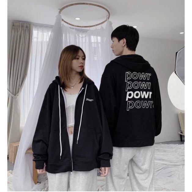 Áo Khoác Nỉ Có Dây Kéo POWR 5 Màu Nam, Nữ Unisex Form Rộng Dưới 70kg