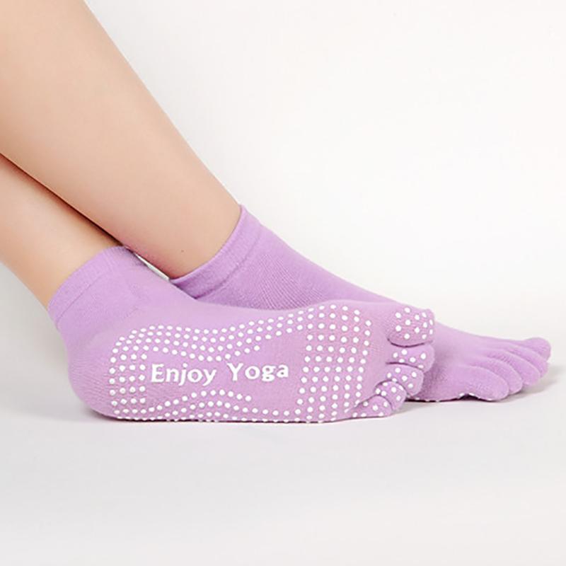 Blossomora Non-Slip Ladies Dance vớ cotton thể thao khỏe mạnh tất năm chân Color: Colorful Gray Size: EUR 35-39