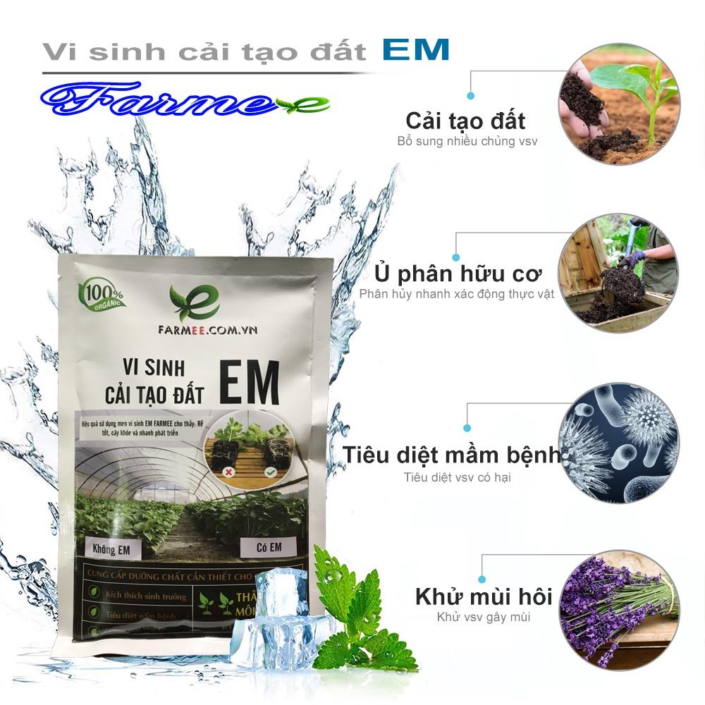 Vi sinh cải tạo đât EM farmee 0.5 kg,Ủ phân hữu cơ, phòng trừ sâu bệnh